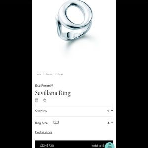 Tiffany & Co Elsa Peretti Selvillana Ring